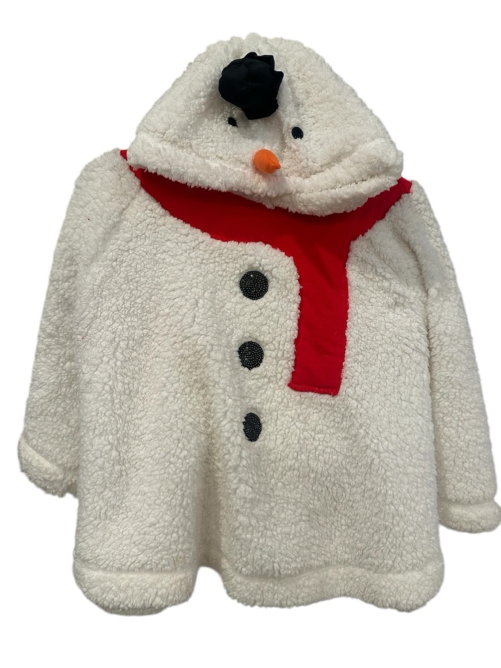 Adult Snowman Cape Style Hoodie L